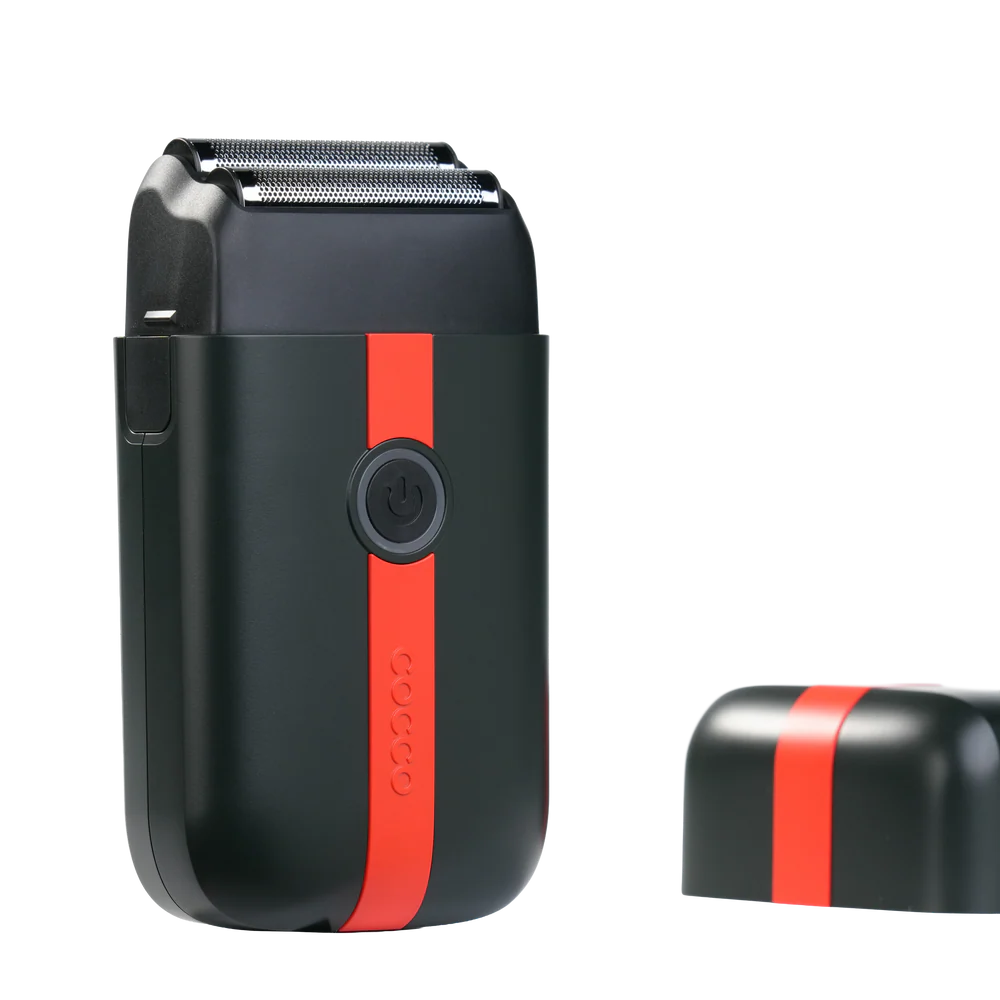 COCCO® Veloce Lite Shaver Black/Red Stripe | Professional Dual Foil Shaver