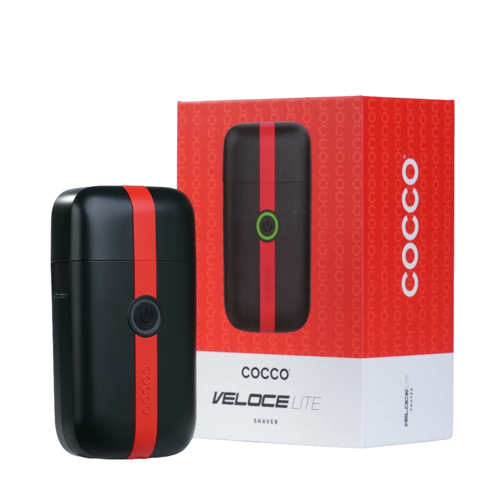 COCCO® Veloce Lite Shaver Black/Red Stripe | Professional Dual Foil Shaver