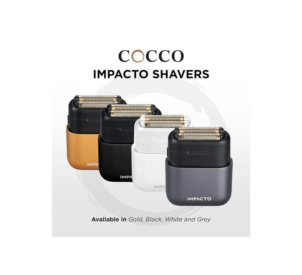 Cocco Impacto Micro Wet-to-Dry Foil Shaver – White | Professional Cordless Hair & Beard Shaver | JCAVES USA