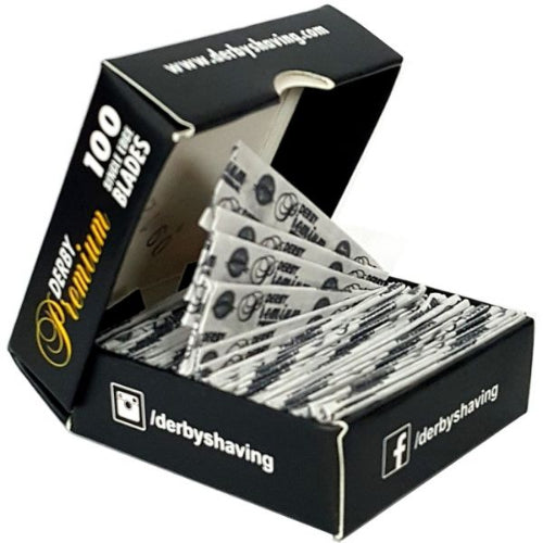 Derby Premium Single Edge Blades – 100 Pack | Professional Razor Blades for Barbers & Shaving | JCAVES USA