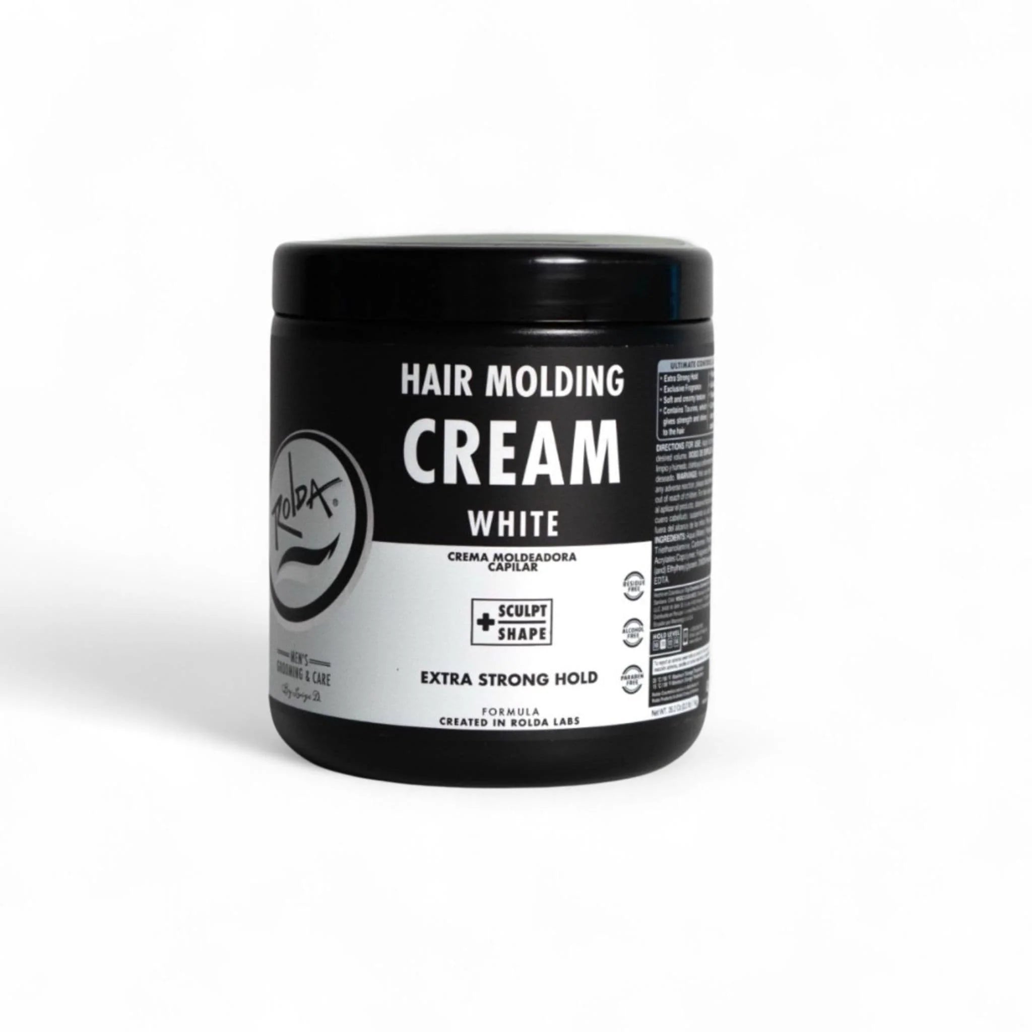 Rolda - White Hair Molding Cream | Medium-Strong Hold, Natural Finish, Medium Shine, Alcohol-free, Paraben-free