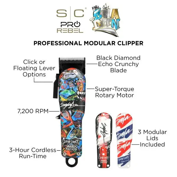 S|C PRO x King Saladeen Rebel Clipper - Professional Cordless Hair Clipper with Super-Torque Motor
