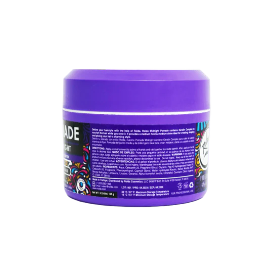 Rolda - Midnight Hair Pomade | Water Based Formula, Medium Hold, Medium Shine, Washes Out Easily, All Day Hold, Flake-free