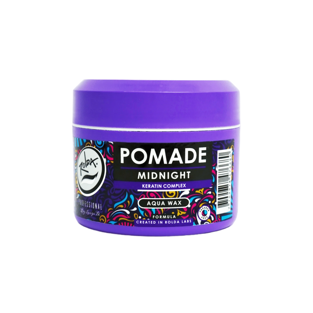 Rolda - Midnight Hair Pomade | Water Based Formula, Medium Hold, Medium Shine, Washes Out Easily, All Day Hold, Flake-free