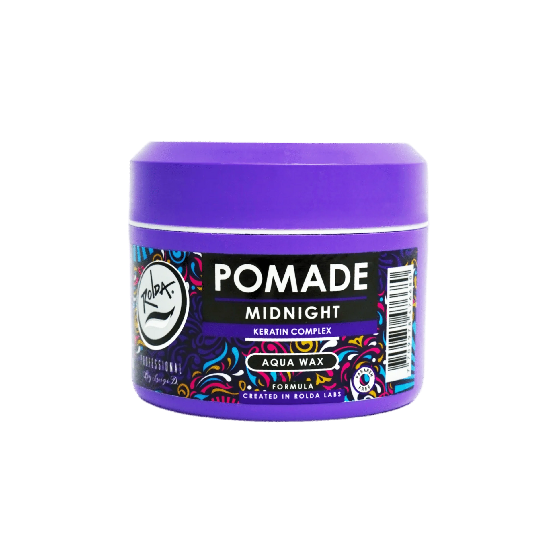Rolda - Midnight Hair Pomade | Water Based Formula, Medium Hold, Medium Shine, Washes Out Easily, All Day Hold, Flake-free