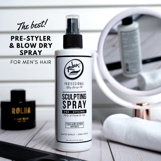 Rolda - Pre-Styling Sculpting Hair Spray | Add Texture & Volume, Firm Hold, Matte Finish, Low Shine, Pro-vitamin B5, Vanilla Scent