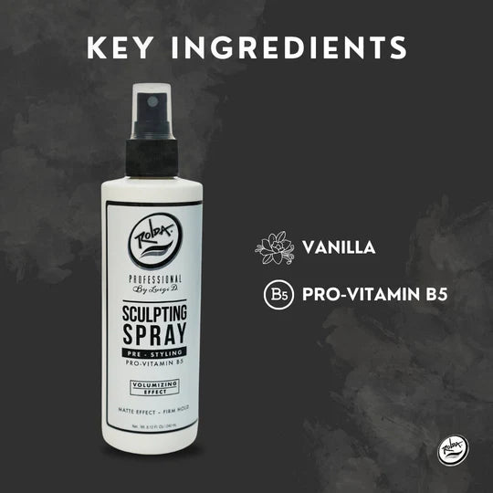 Rolda - Pre-Styling Sculpting Hair Spray | Add Texture & Volume, Firm Hold, Matte Finish, Low Shine, Pro-vitamin B5, Vanilla Scent