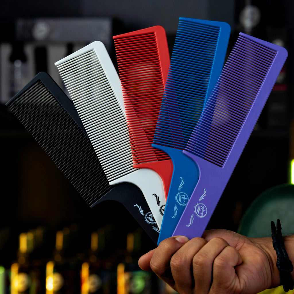 Rolda - Men's Flat Top Hair Styling Comb | Carbon Fiber Comb, Light Weight, 9 Inch