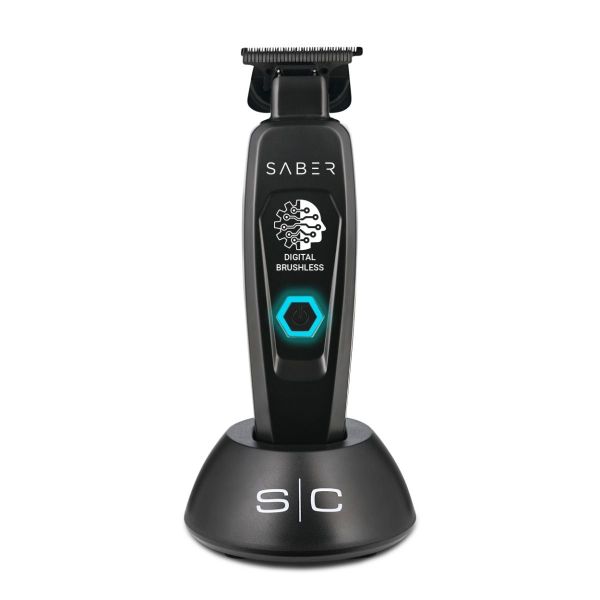 StyleCraft Saber Full Metal Body Digital Brushless Motor Cordless Trimmer Black