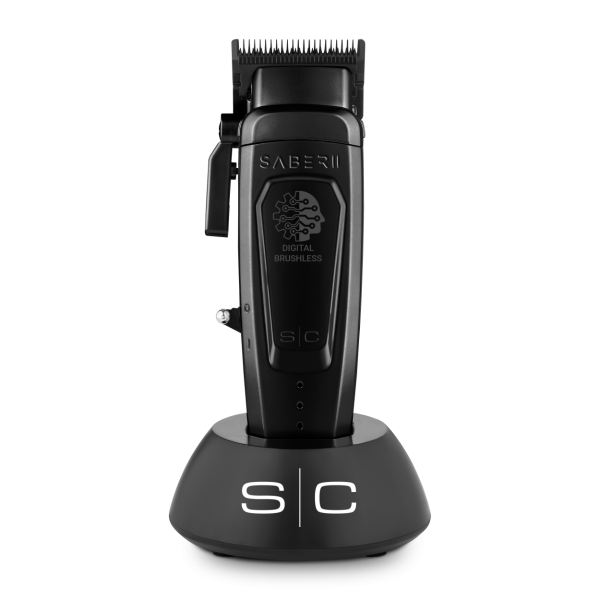 Stylecraft Pro SABER II Professional Metal Clipper with Digital Brushless EON Motor - Black #SC617B (Dual Voltage)
