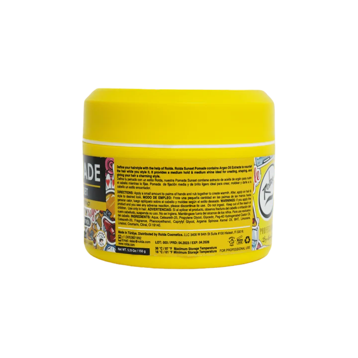 Rolda - Sunset Hair Pomade | Water Based Formula, Medium Hold, Medium Shine, Washes Out Easily, All Day Hold, Flake-free