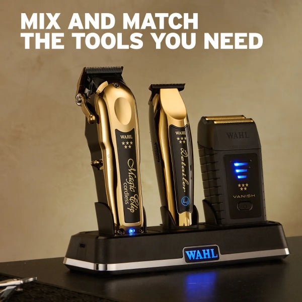 Wahl Professional Power Station Multi-Tool Charging Dock, Model 3023291 | Charges Multiple Clippers & Trimmers Simultaneously, Compact Plug & Play Design Keeps Barber Stations Organized